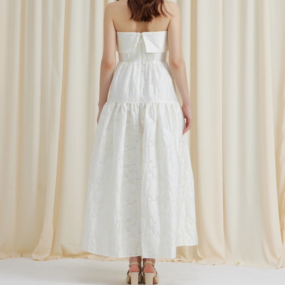 Masion Amory Swan Lake Maxi Dress-Cream Custard-XS-NWT - Picture 5 of 11